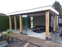 Eiken overkapping door JEBO Bouwbedrijf